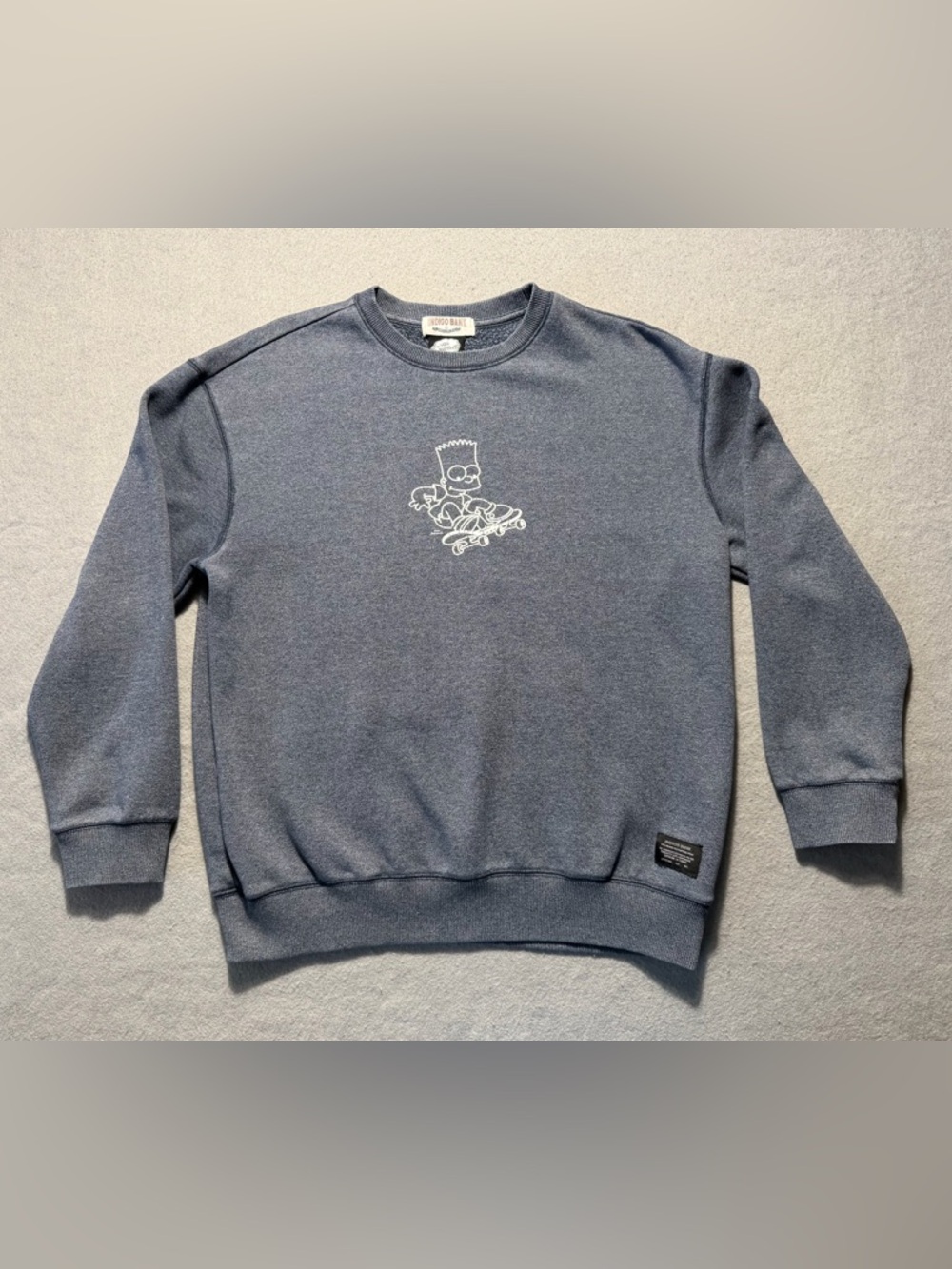Indigo Bank Bart Simpson Sweater Men’s Large Blue Crewneck Skate Pullover